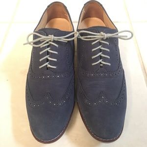 Cole Haan Blue Suede Oxfords